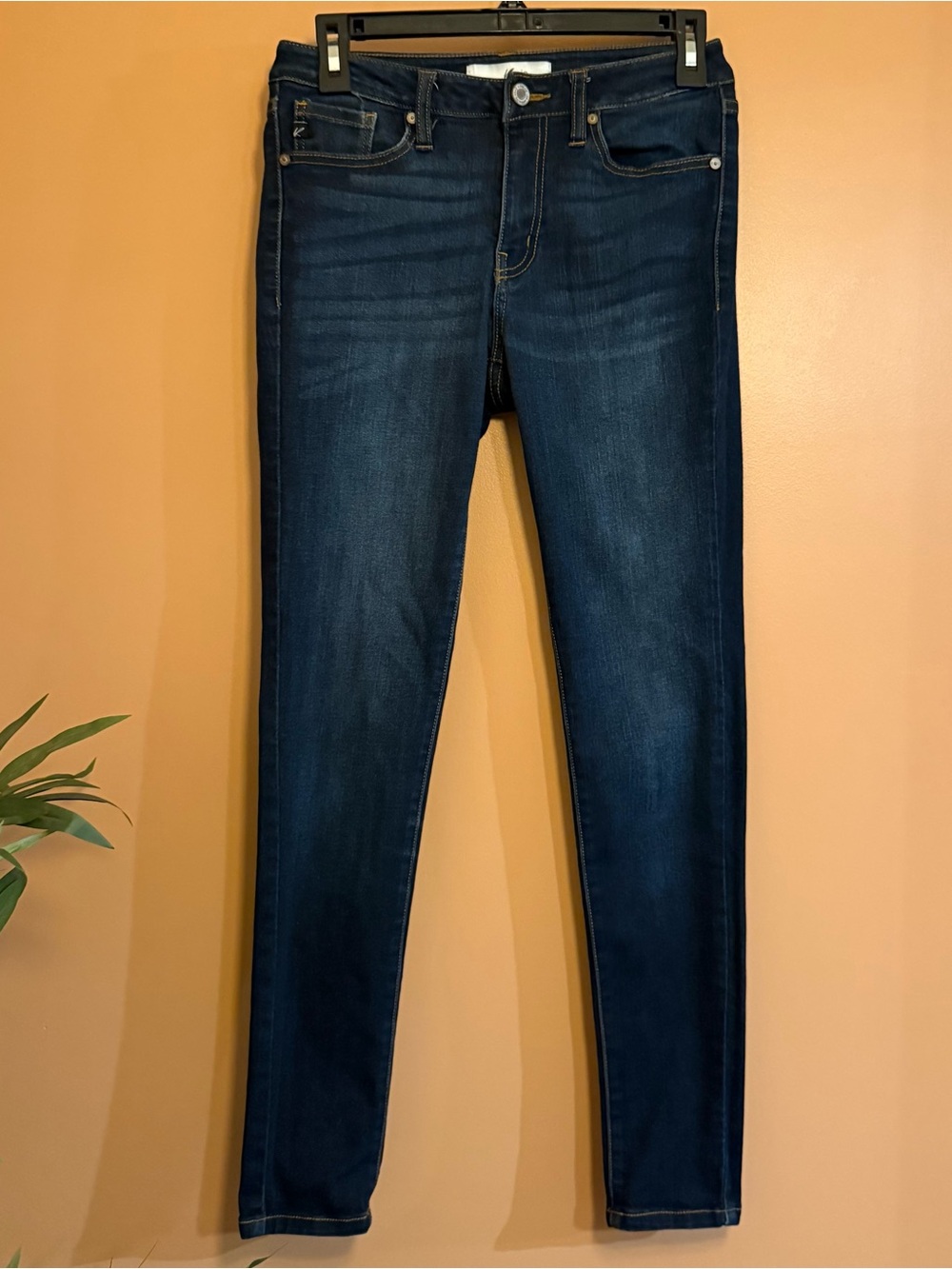 Kancan Womens 5/26 Dark Wash Skinny Stretch Denim Jeans Classic Casual